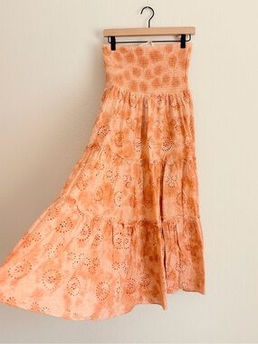 Jen’s Pirate Booty Rooftop Eyelet Skirt Dress in Apricot